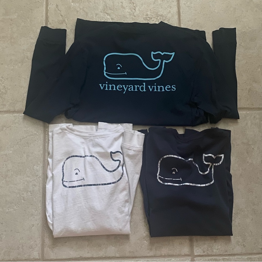 🐳Vineyard Vines Boys long sleeve size XL (18) bundle sold as a set of 3 (three)